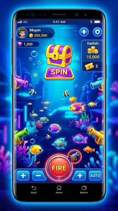 Layar utama 98spin — antarmuka bersih setelah instalasi